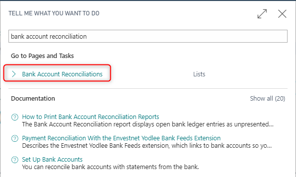 Bank Reconciliation in Business Central