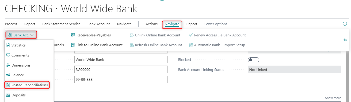Bank Reconciliation in Business Central