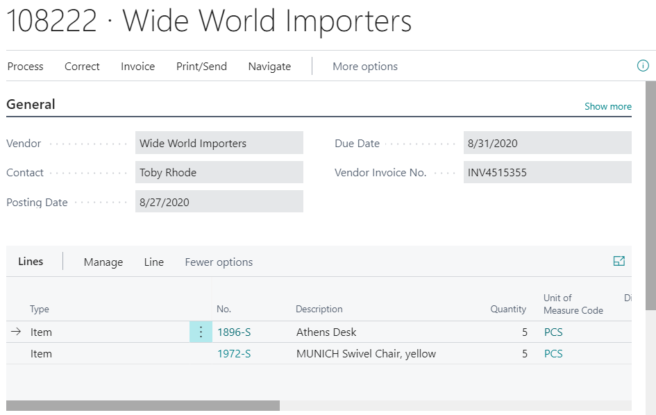 Dynamics 365 Business Central - Drop Ship Purchase Order