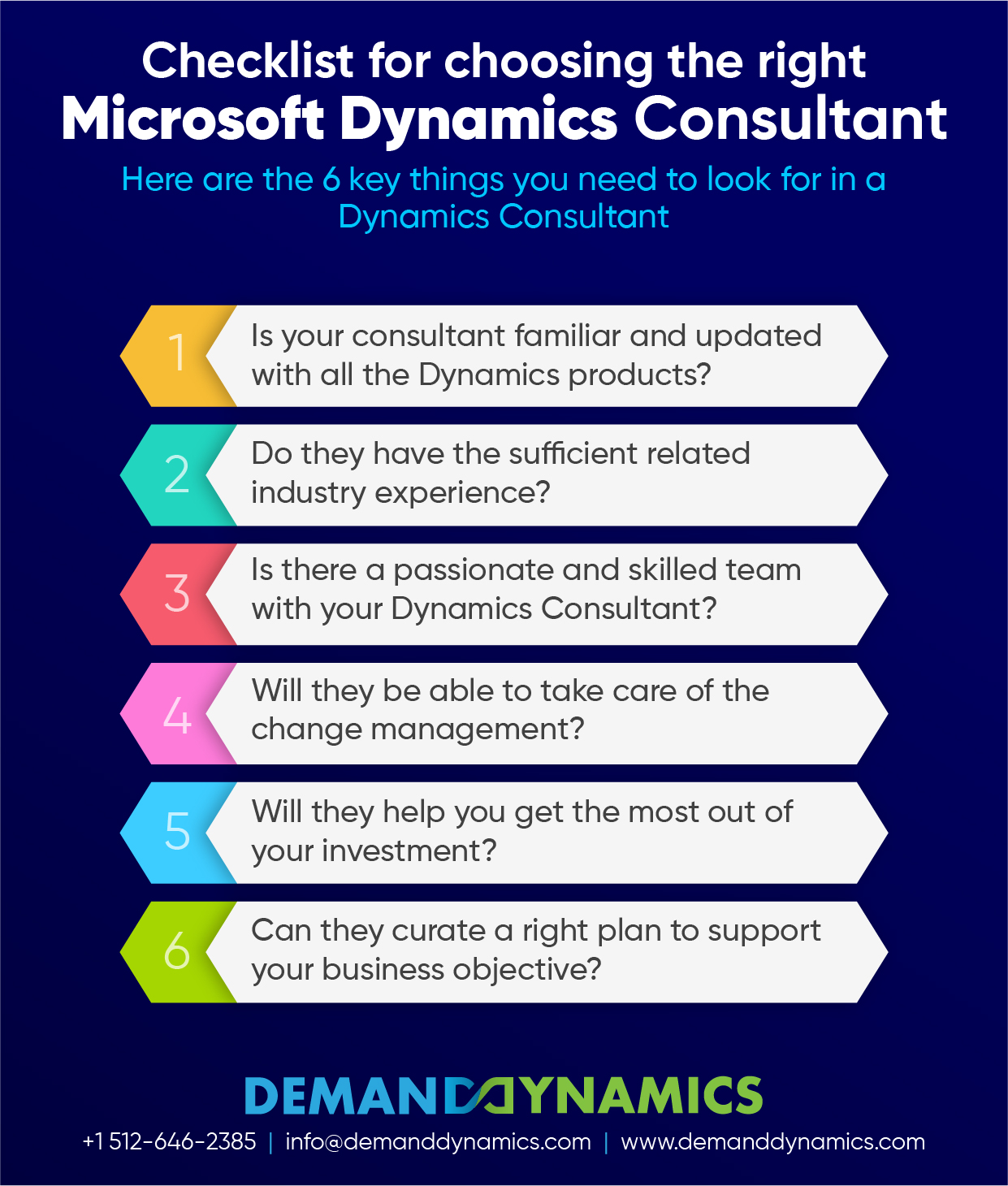 6 Things You Need to Look for in a Microsoft Dynamics Consultant Inforgraphic